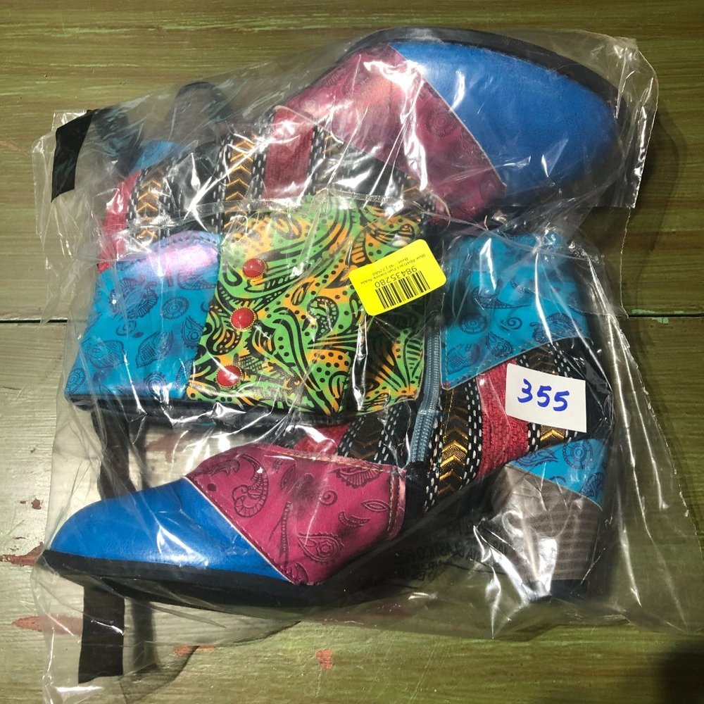 Colorful Patterned Ankle Boots - Picture 5 of 8